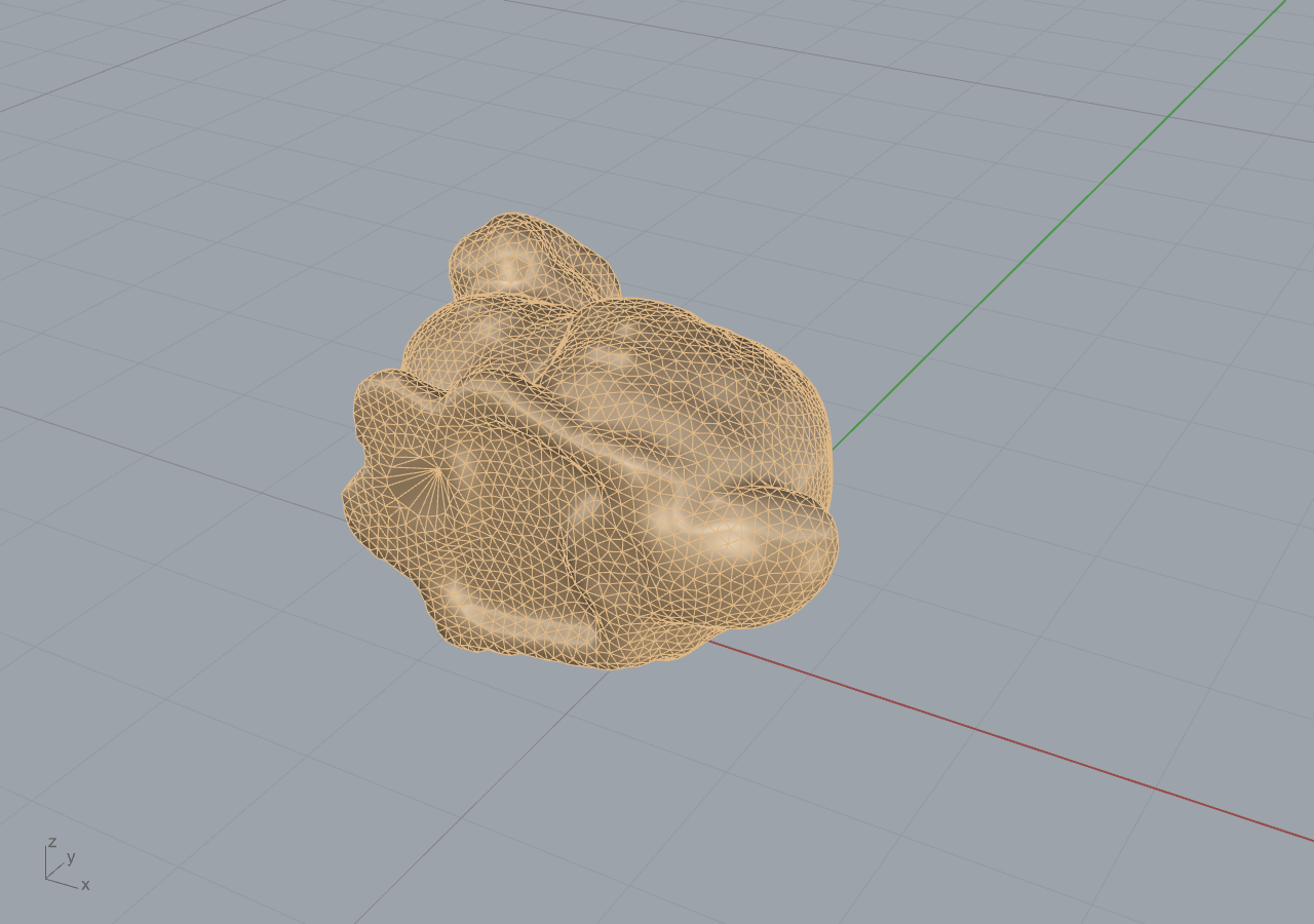 Raw scan cleaned and uniformly remeshed before block decomposition (example 15)