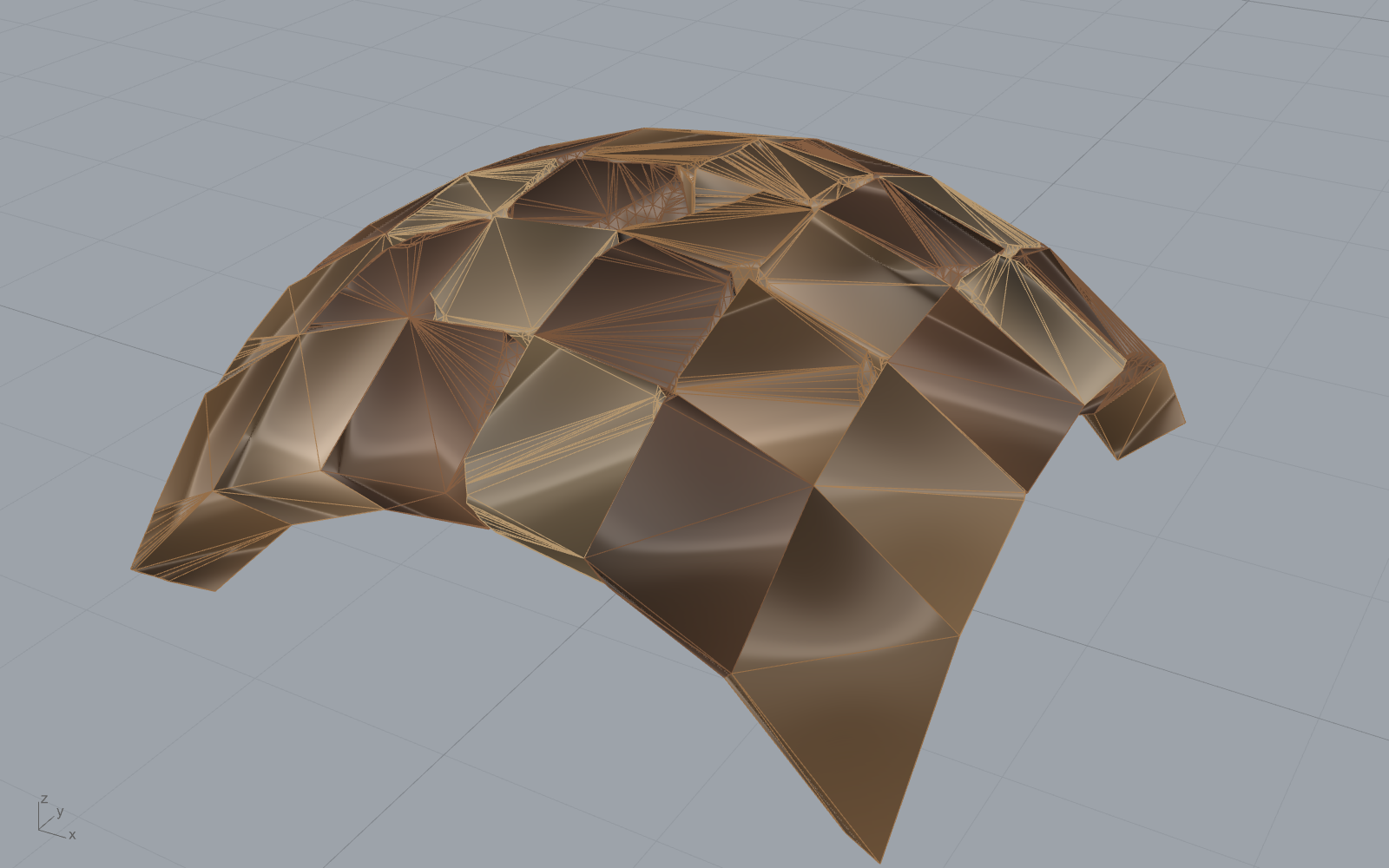 Pendentive sail vault, thirty-six lines-of-curvature cells carved from rubble boulders